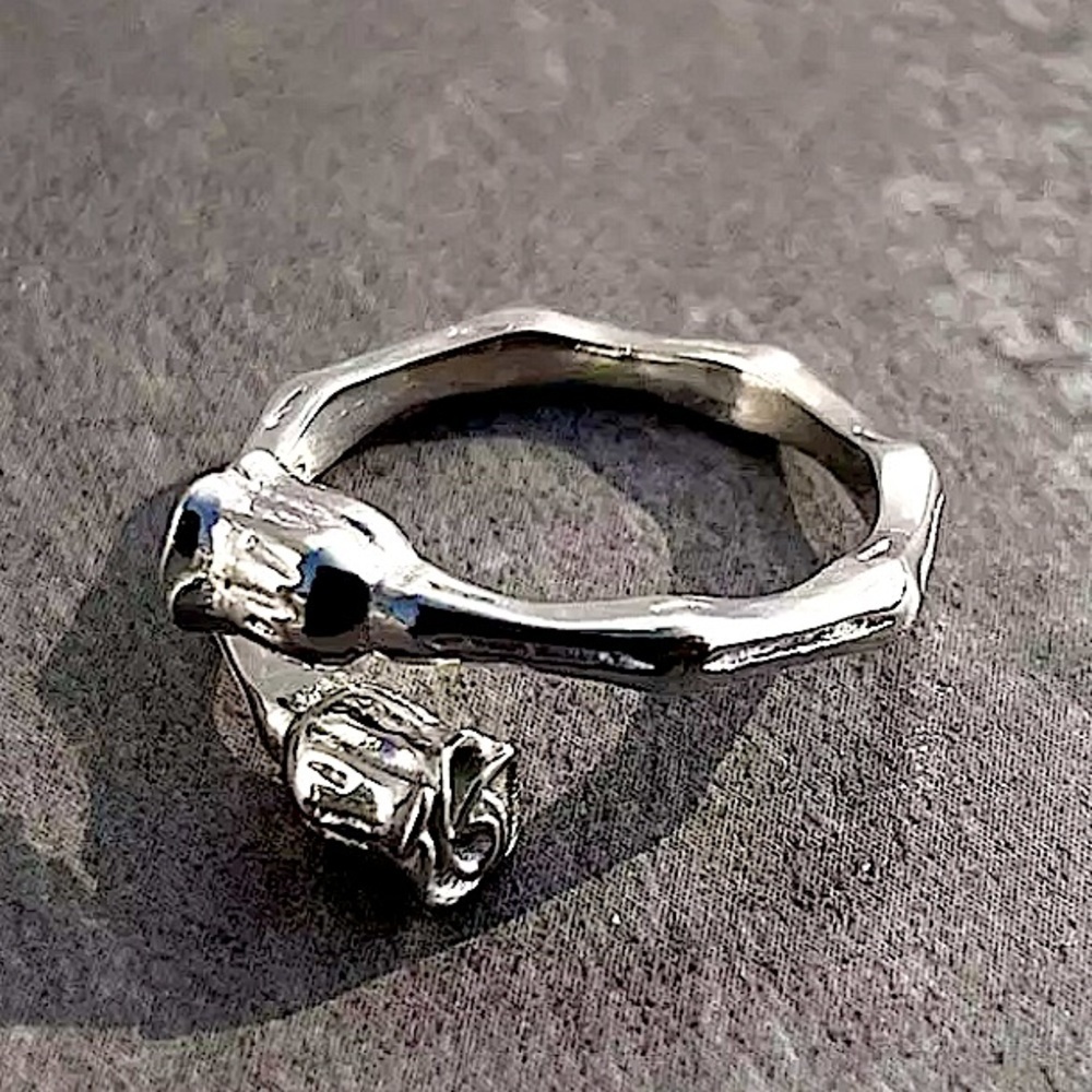 STERLING SILVER ROSE FLOWER RING RESIZABLE